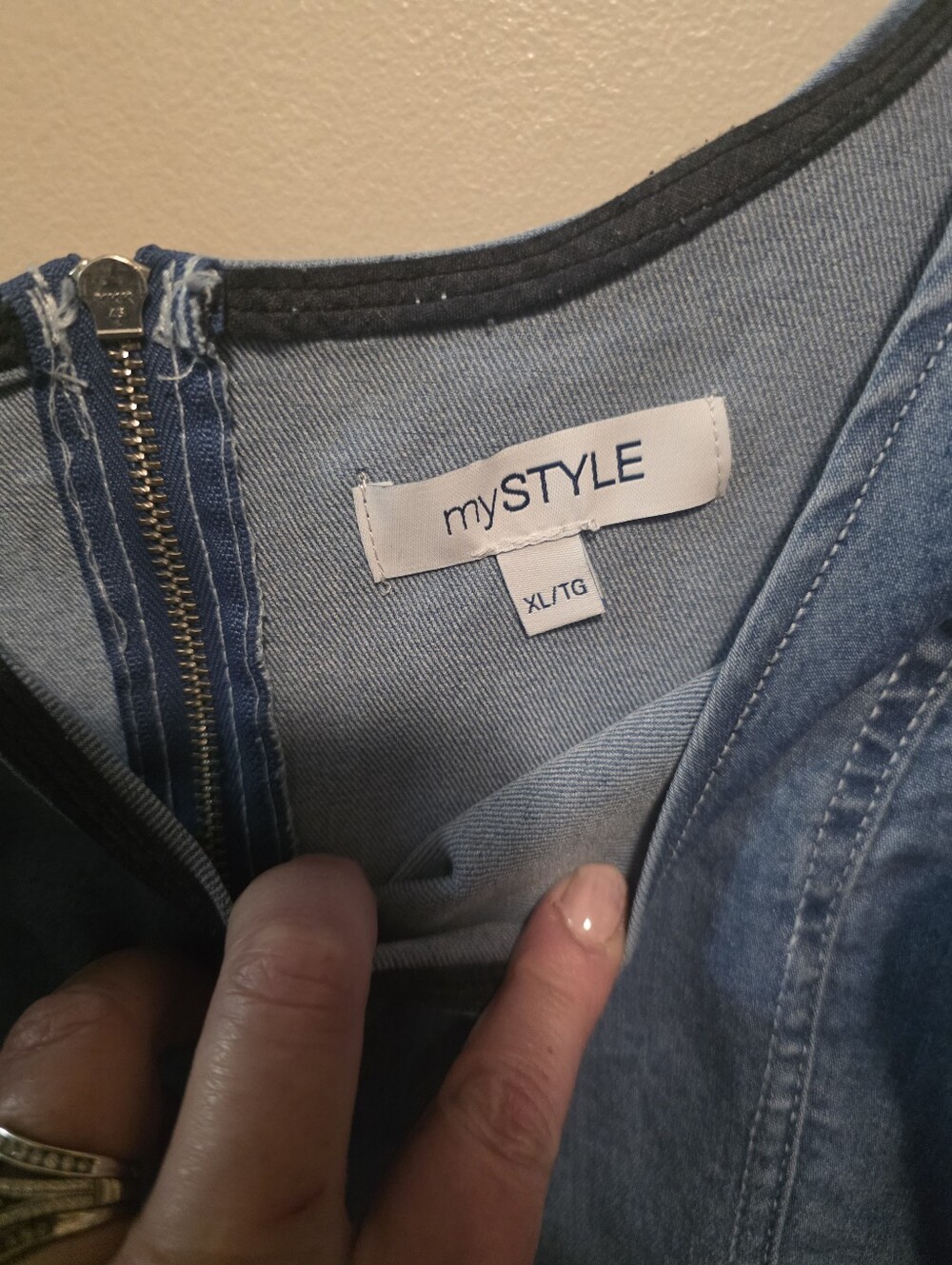 Denim Tank Sheath Dress - Light Blue - Picture 3 of 3